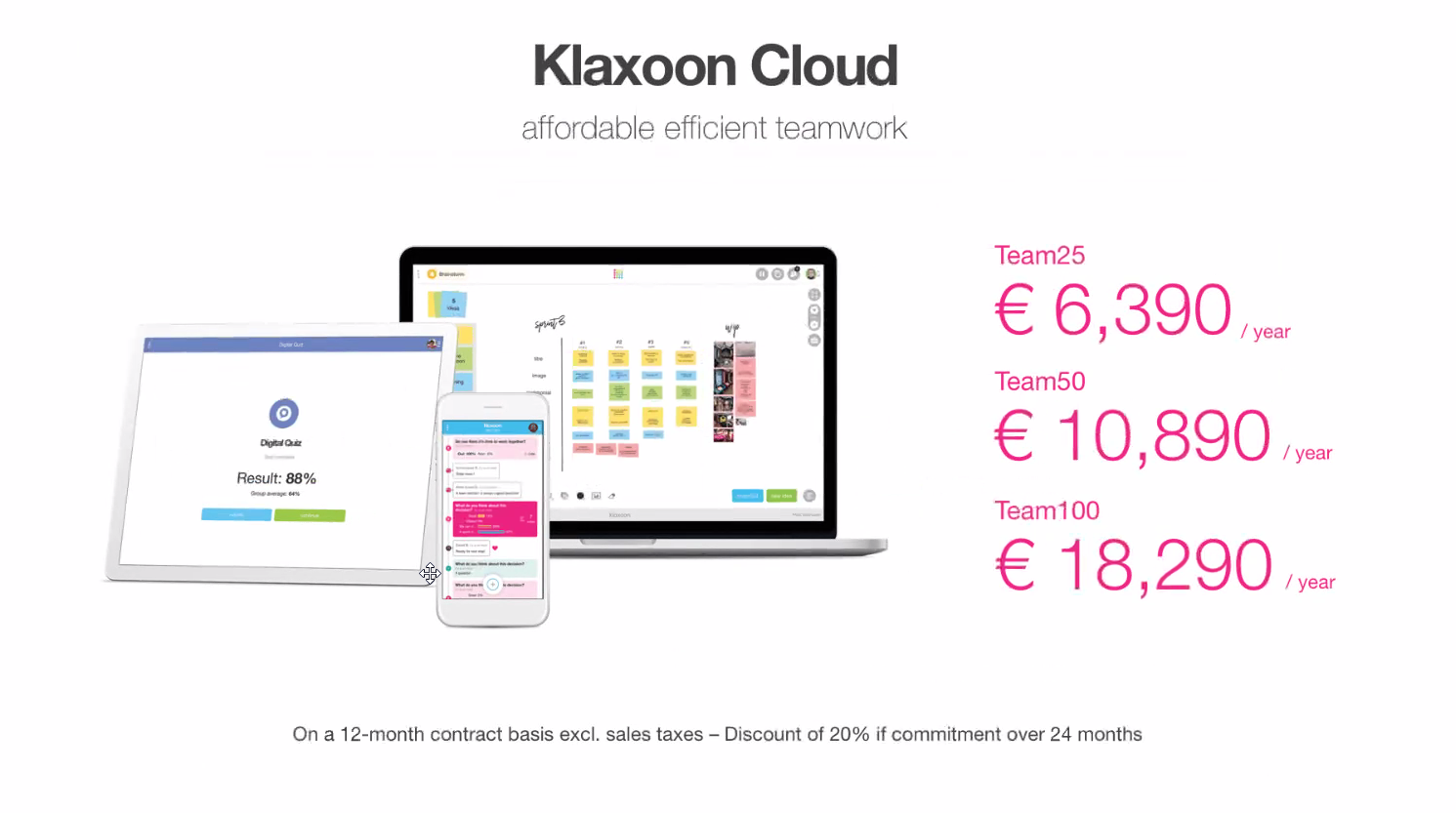 Цены Klaxoon